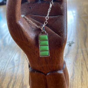 Necklace with lime green pendant